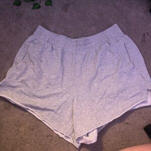 Aerie Gray Athletic Shorts with Elastic Waistband